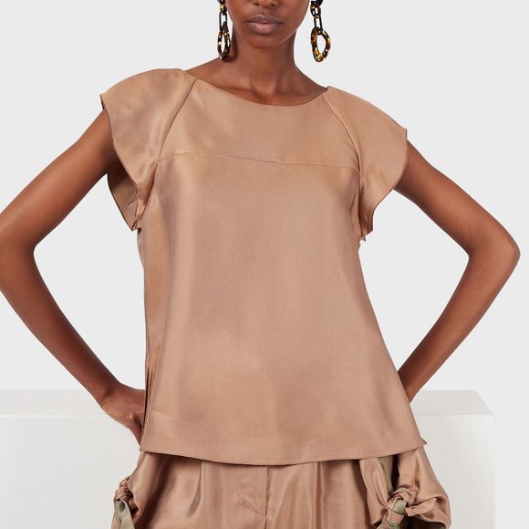 EMPORIO ARMANI  Flowing, knotted, viscose shorts - Picture 2 of 6